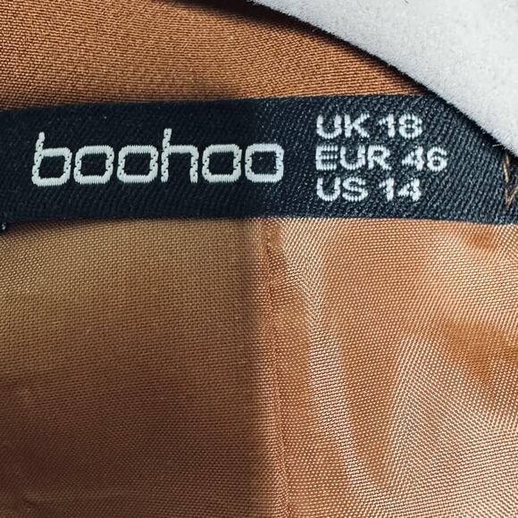 Boohoo Chocolate Brown Heartbreak Plus Oversized Dad Blazer Size 14 - Picture 10 of 11